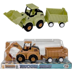 Construction Vehicle with Trailer, 24cm - assorted